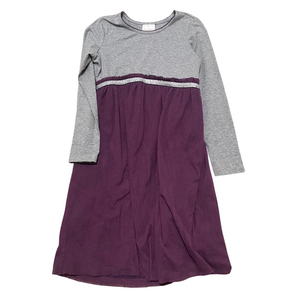Hanna ANDERSSON gray and purple long sleeve TULLE dress Size 10 140cm Dress